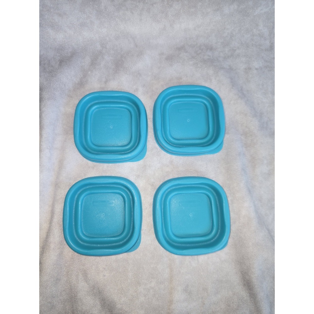 4 Rubbermaid 7J54 Plastic 2" Snap On Replacement Lid ONLY Teal